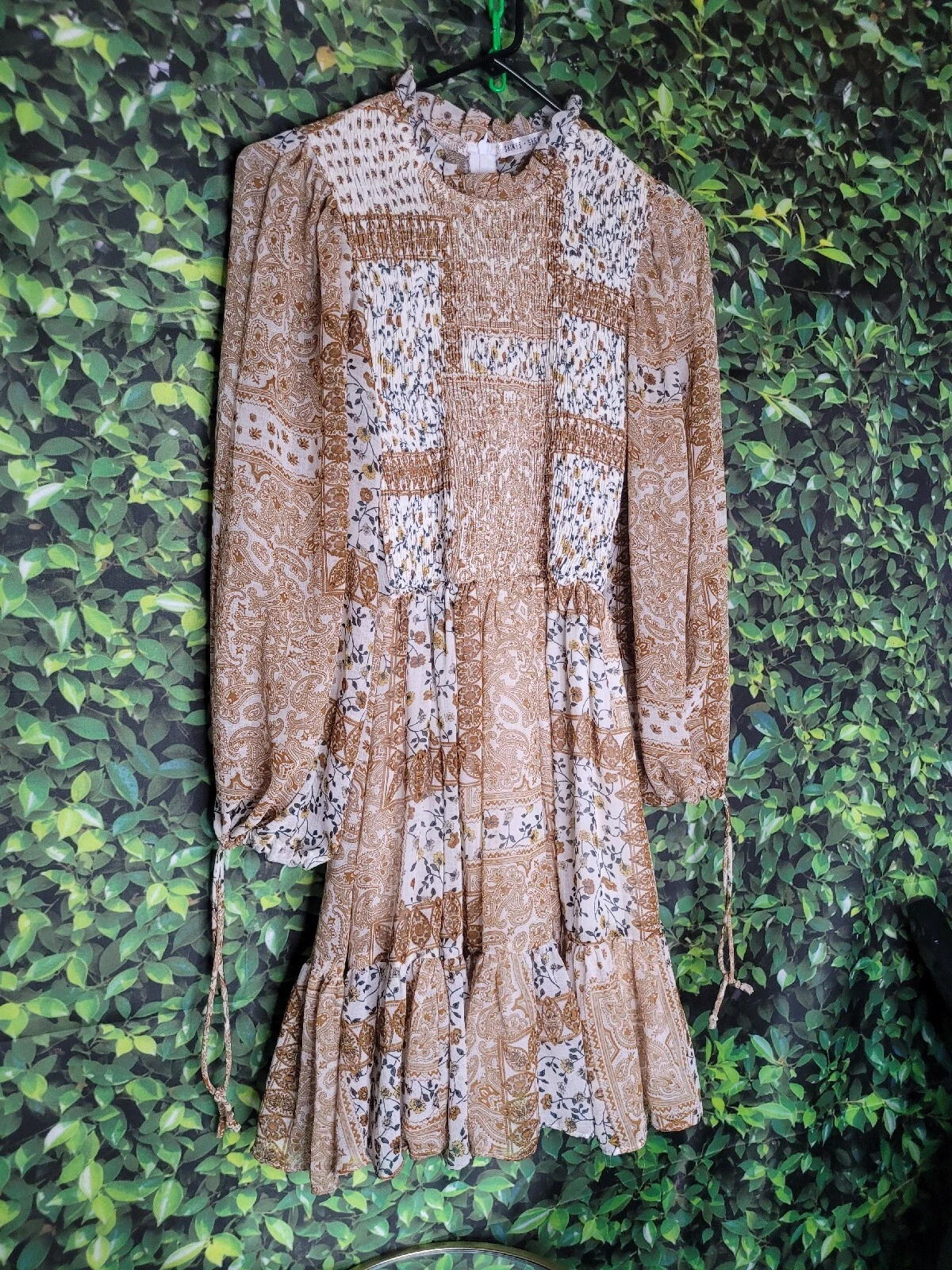 UNDERCOVER Abito contadino a maniche lunghe marrone Saints Secret donna taglia 9