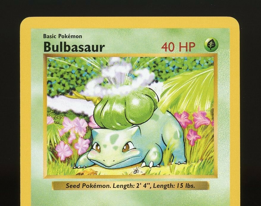 英語版初期　ポケモンカード　Balbasaur shadowless Pokemon Base Set BULBASAUR 44/102 Unlimited Shadowless Error