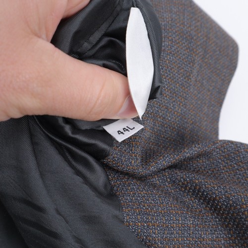Burberry Dark Gray w/ Faint Blue 100% Wool Blazer Sport Jacket Mens 44L - Picture 9 of 15