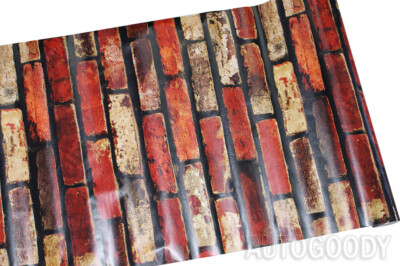 3D Rustic Brick Stone Wallpaper Background Vinyl Film Sticker Self