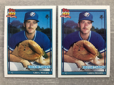 Lot of (2) 1991 Topps GREG MYERS 