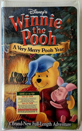 Disney Winnie The Pooh SEALED VHS A Very Merry Pooh Year New With Watermarks E50 - Picture 2 of 2