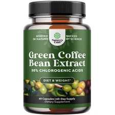 Pure Green Coffee Bean Extract - Super Energizing with 50% Chlorogenic Acid 60ct