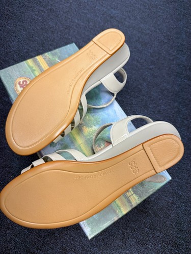 SAS Strippy - P Wedge Sandal Women's Shoes Bone Patent Size 8M NEW - Picture 6 of 8