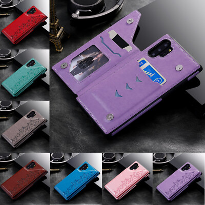 Cute Cats Pattern Card Holder Protector Case Cover for Samsung Note10+/S10/S9/S8