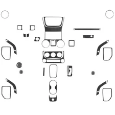 Carbon Fiber Interior Full Sets Cover Trim Kit For Jeep Wrangler JK 2011-2017
