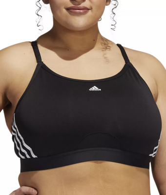 Adidas 3-Stripes X-Back Sports Bra Black Plus Size 1X 3559 | eBay