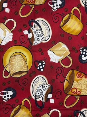 Red Coffee Fabric Robert Kaufman 7628 Cotton 44'' 1/2 Yard