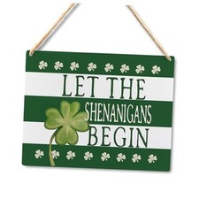 St Patrick's Day Sign, Let The Shenanigans Began Signs Decor, St 1 sign