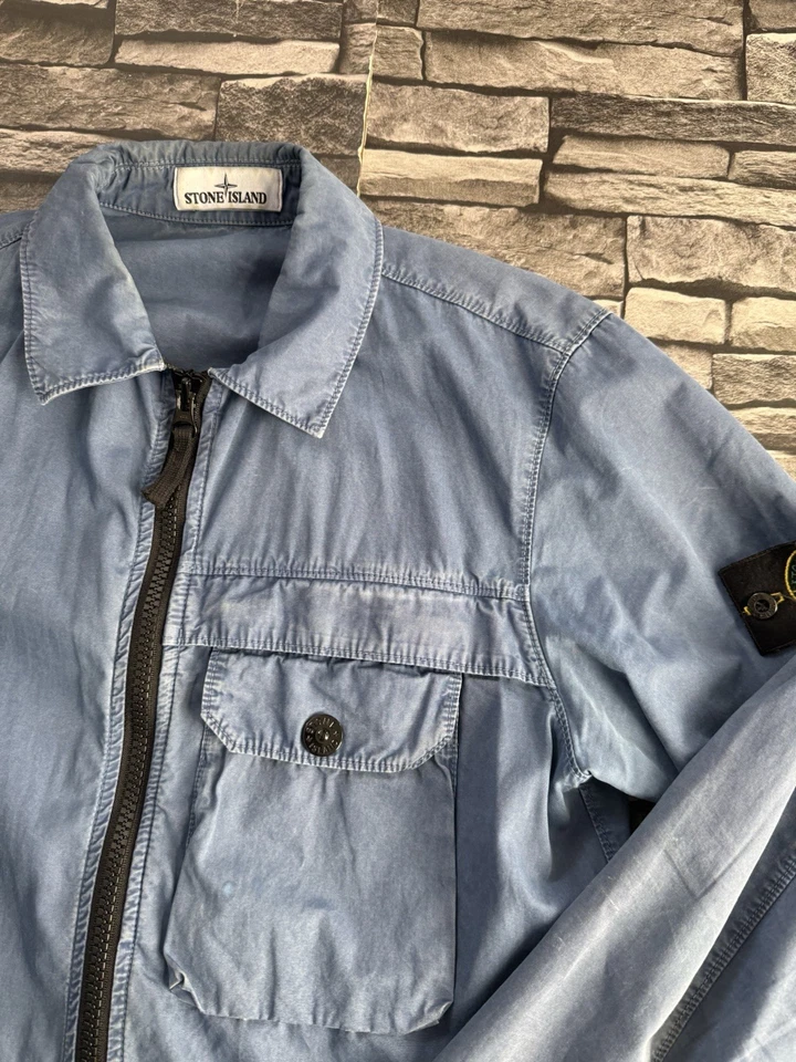 Stone Island Blue Overshirt Size Small Men’s S Long Sleeve Front Pocket - image 3 of 4