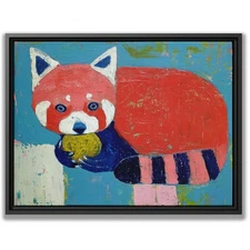 Red Panda Canvas Wall Art Cute Animal Decor for Girls Playroom Cozy Wall Decor