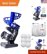 Compact Baseball Pitching Machine - Perfect for Home Practice, 6 Balls Included