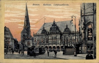 Ak Hansestadt Bremen,  Rathaus, Liebfrauenkirche - 5091682