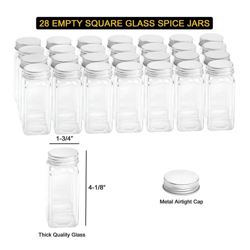 Spice Rack Organizer with 28 Spice Jars, 386 Spice Labels, Chalk Marker and F... - Picture 4 of 5