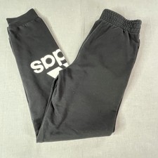 Adidas Joggers Black Logo Print Youth Boys Size Large 14/16 Sweatpants