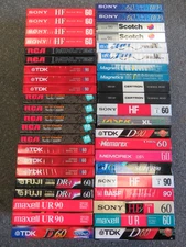 NEW Lot 43 Zenith Sony RCA Fuji Maxell Laser Memorex TDK Blank Cassette*50-60/90