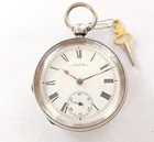 1886 BIG CHUNKY SOLID SILVER CASED WALTHAM ENGLISH LEVER POCKET WATCH WORKING
