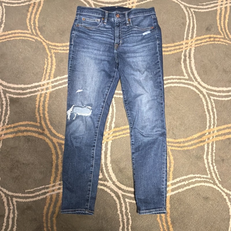 Gap Women’s High Rise Skinny Blue Medium Wash Denim Jeans 5-Pocket Button Zip