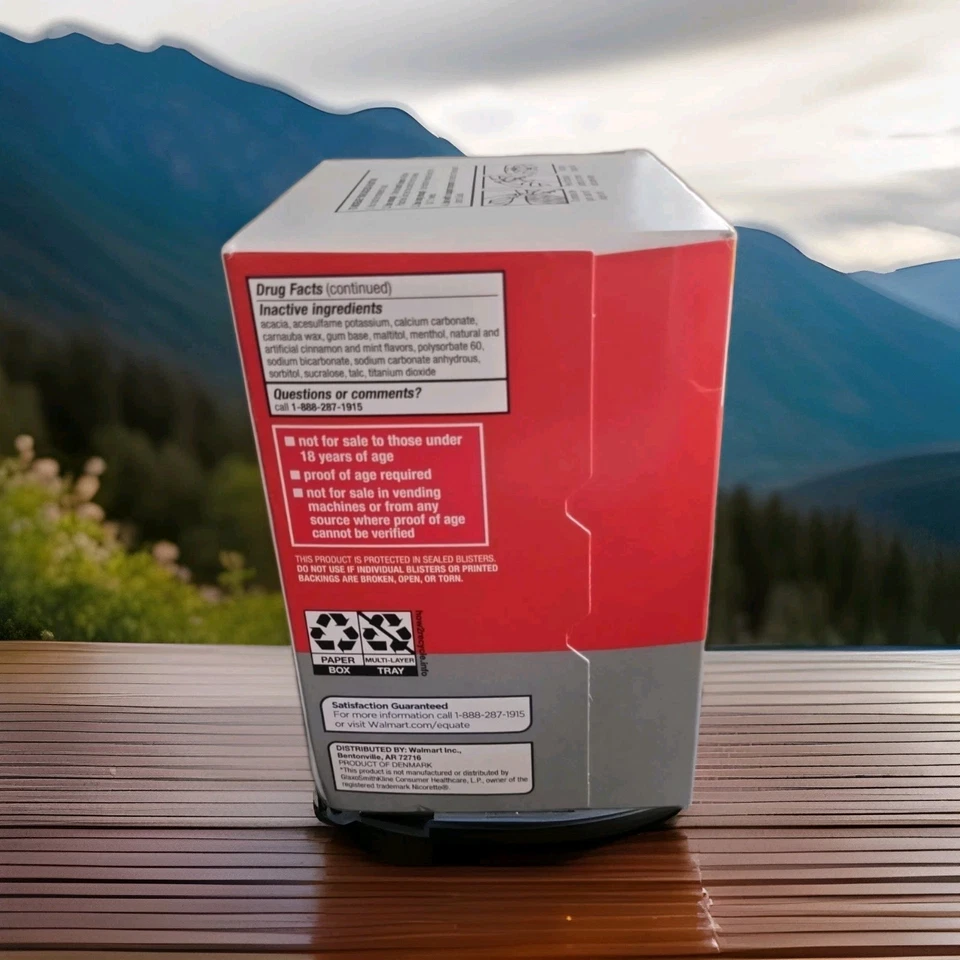 Goma Polacrilex de nicotina recubierta Equate 2 mg sabor canela 200 piezas 04/2027 Foto 3 de 4