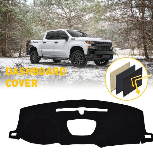 Dashboard Pad Dash Cover Mat Fit For 2019-2021 Chevrolet GMC Anti-skid Black New - Picture 2 of 11
