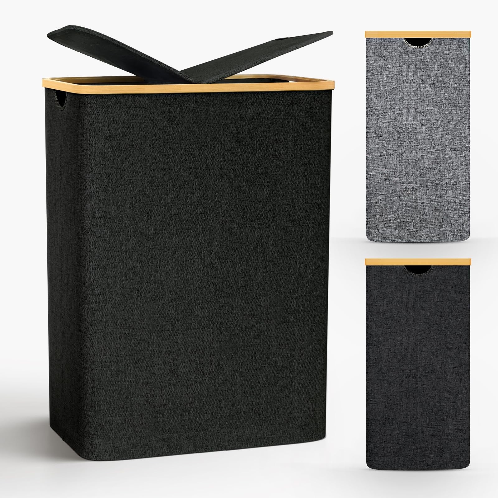Cesto Biancheria Design 140L | Portabiancheria Doppio Scomparto con Sacco