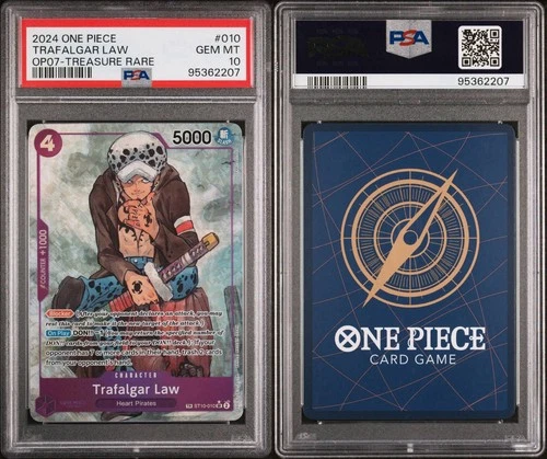 One Piece OP07 Treasure Rare Trafalgar Law ST10-010 Alt Art 500 Years - PSA 10