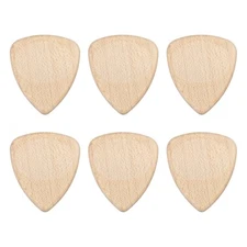 6 Pcs 3.0mm Ultra Maple Wood Groove Guitar Pick, Light Maple Wood Color