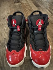 Sz 5Y - Nike Jordan 6 Rings GS 323419-060 Black/White-Gym Red