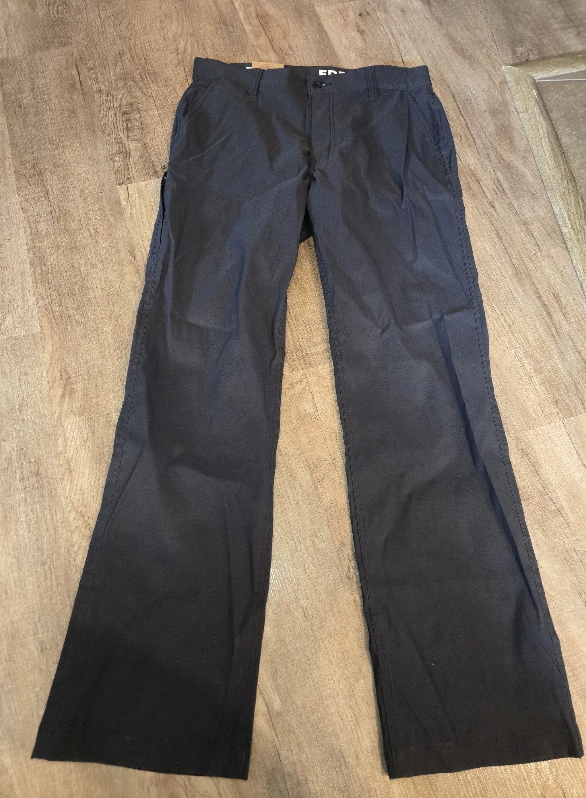 Eddie Bauer Tech Chino Pants Men's 32x32 Black Nylon Stretch Hiking NWT