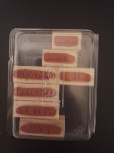 Stampin Up! Really Retro Sentiments Stamp Set Of 7 Lightly Used - Picture 2 of 2