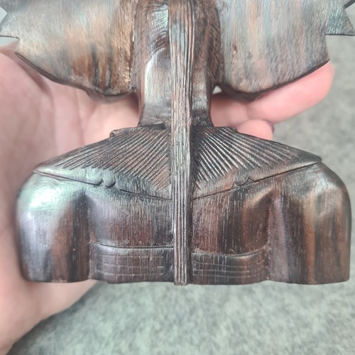 Vintage Hand Carved Wooden Sculpture Bust Dark Wood Bali Woman Balinese Head - Picture 9 of 12