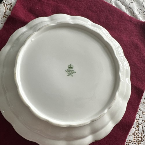 Royal Standard Floral runde Gemüse Obstschale mit Fuß 9" Bone China England * - Bild 5 von 6