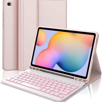 Tastatur Hülle Rosa kompatibel mit Samsung Galaxy Tab S6 Lite 10.4 Zoll 2022/24