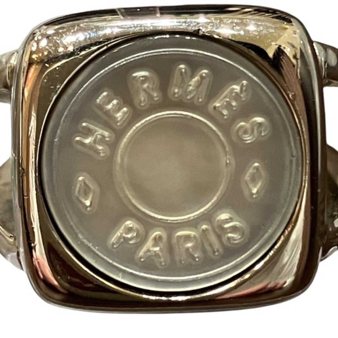 HERMES Corozo Sellier Ring Silver/Shell JP10 US5.… - image 2