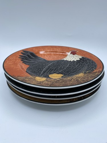 4 Vtg Warren Kimble Henny/ Penny 4 Salad/Dessert Plates Hens on Nests - Picture 11 of 12