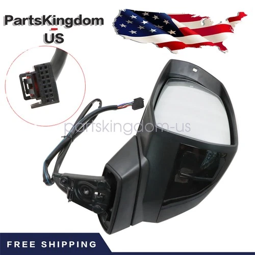 For 2018-2024 Audi Q5 SQ5 Power Fold BSM Memory 15wires Driver Side Mirror BLACK