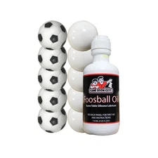 Game Room Guys Foosball Oil with 5 Smooth White & 5 Soccer Ball Foosballs