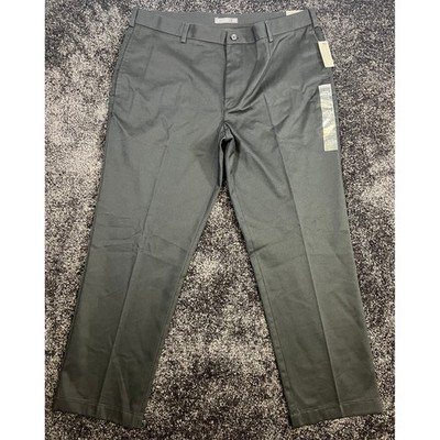 NWT Van Heusen Slim Fit Flat Front Mens Dress Pants 40x30 Non Iron Gray New
