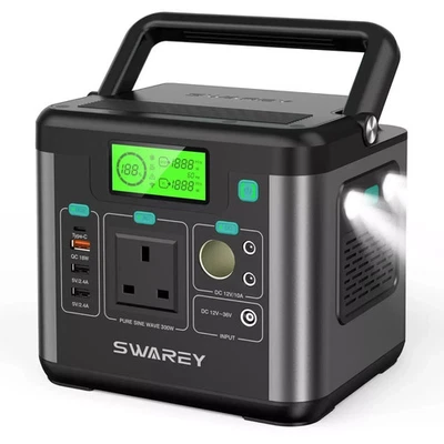 SWAREY S160 Portable Power Station 300W 222Wh Battery Solar Generator