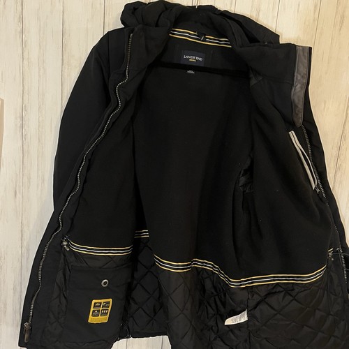 Lands End Squall Mens 42-44 large Insulated Black Winter Coat Parka waterproof. - Picture 6 of 12