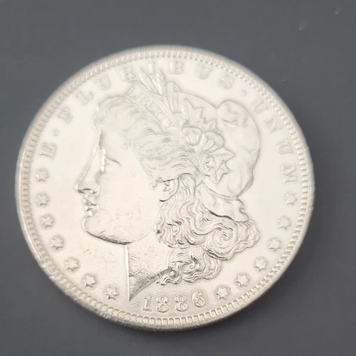 1886 Morgan Silver Dollar Coin $1 0.9 Fineness Uncertified Collectible US Silver