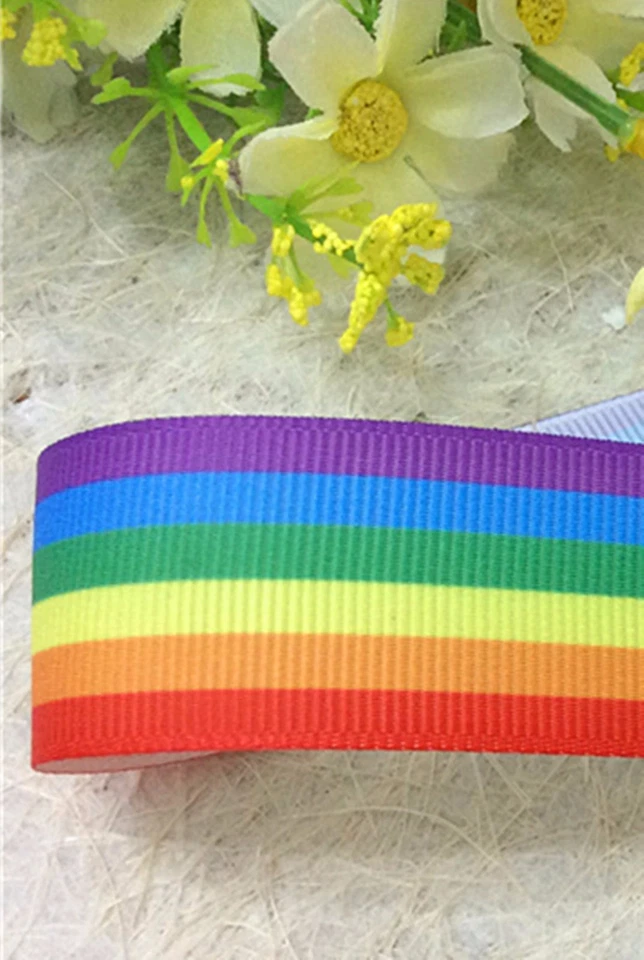 Cinta de grosgrain envoltura regalo regalo regalo colorido multicolor arco iris 2M 25 mm Foto 4 de 4