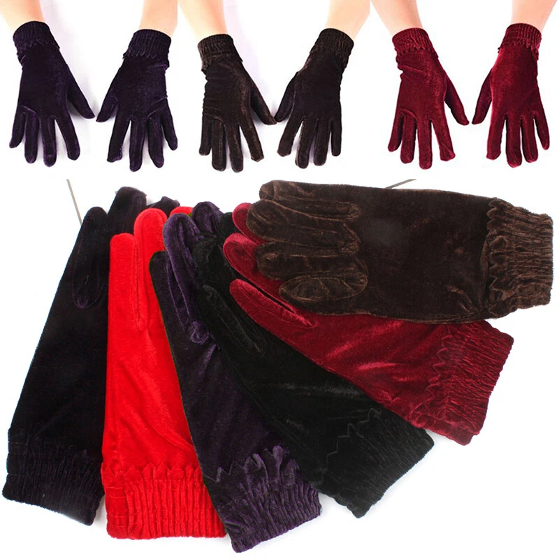 Velvet winter gloves hotsell