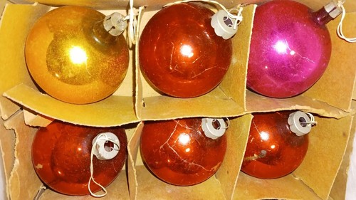 ¿Lote de decoración de bolas de árbol de Navidad de vidrio de mercurio soplado vintage años 50? - Imagen 14 de 19