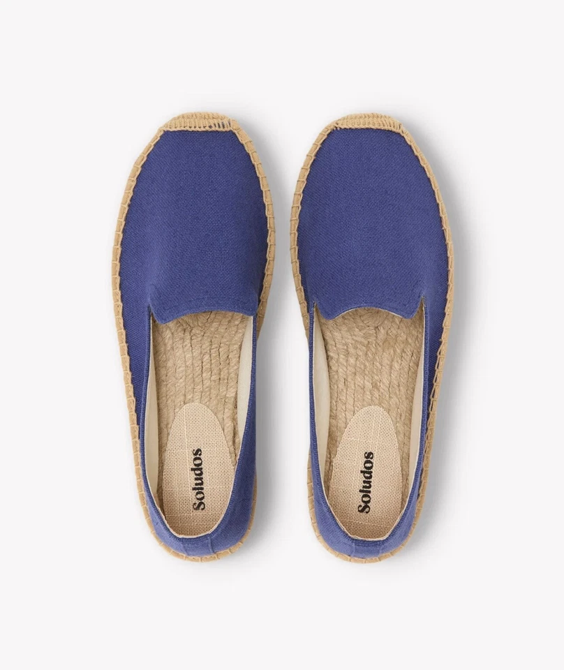 Soludos Hombre Alpargatas Sandalia Azul Verano Plataforma Sin Cordones Foto 2 de 4