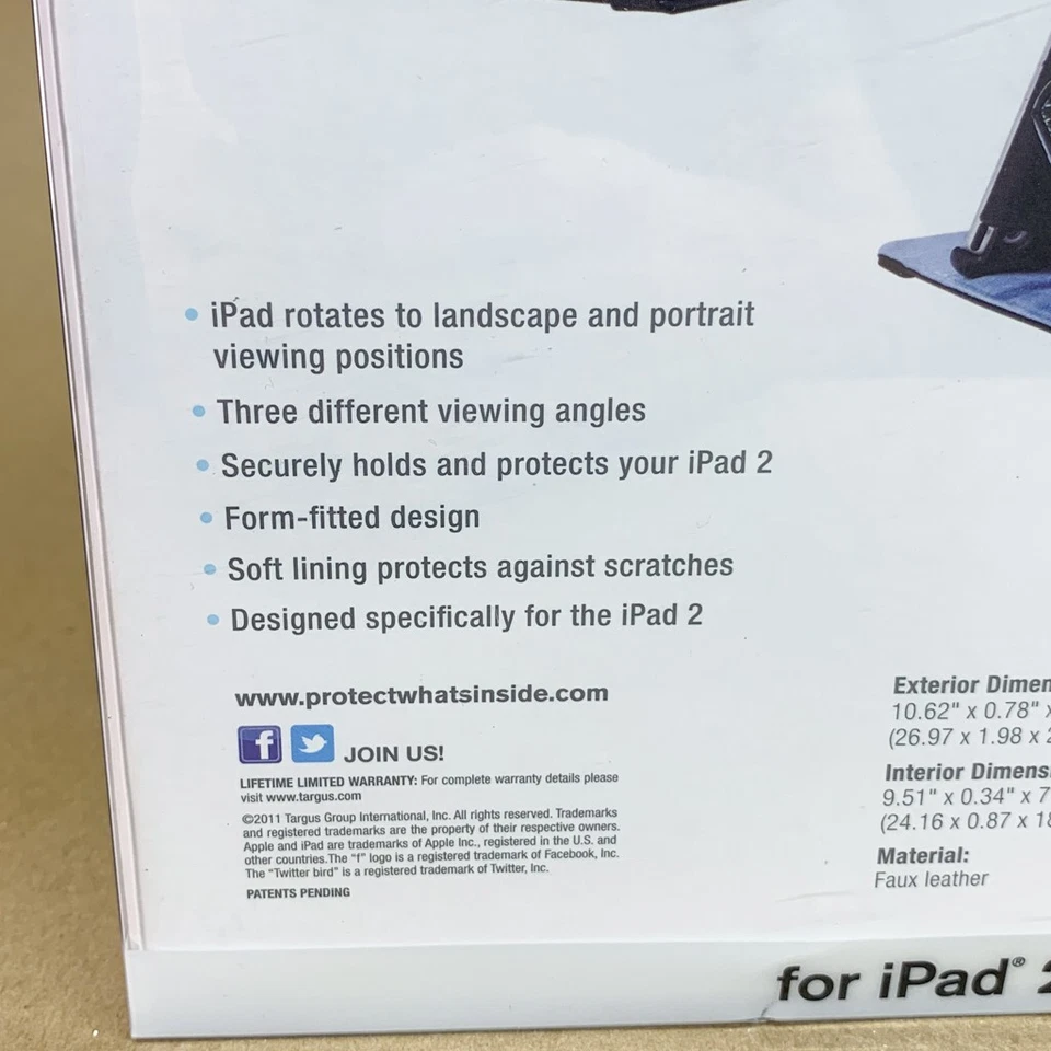 iPad 2 Black Targus Versavu 360° Rotating Stand/Case - THZ045US - Image 4 of 4