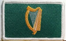 IRISH Flag Embroidered Iron-On Patch Biker Military Ireland Emblem White Border