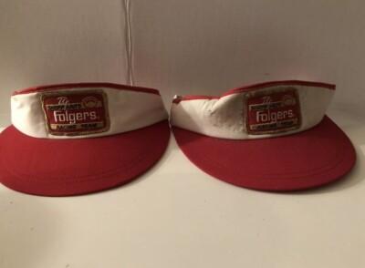 Nascar Hats Folgers Coffee SHEPPARD T.G. Vintage RACING TEAM VISOR HAT 1980s