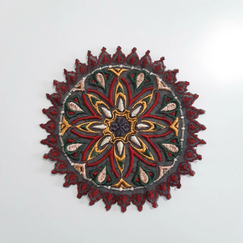 Mandala Ornament Circle Large Handmade Embroidered Patch from Ukraine - Image 2 of 4