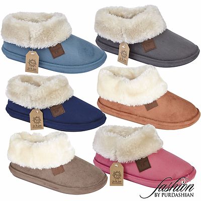 fur lined slipper boots
